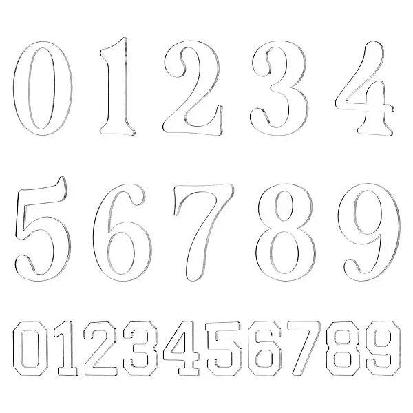 1Bag Acrylic Numbers Sheet