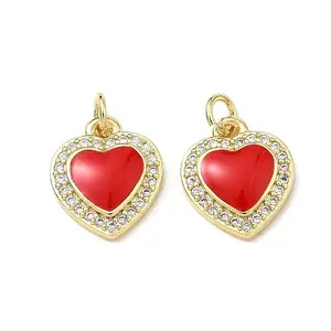 Brass Micro Pave Clear Cubic Zirconia Charms