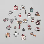 25Pcs Coffee Alloy Enamel Pendants