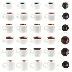30Pcs 6 Styles Resin Dollhouse Miniature Coffee
