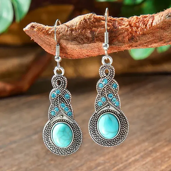 Bohemian Style Alloy Acrylic Dangle Earrings