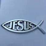 Waterproof 3D Jesus Fish ABS Plastic Self Adhesive Sticker