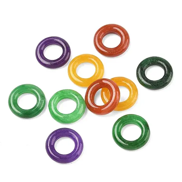 Natural Myanmar Jade Dyed Linkg Rings