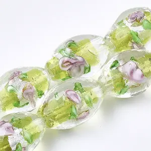Handmade Silver Foil Glass Lampwork Beads