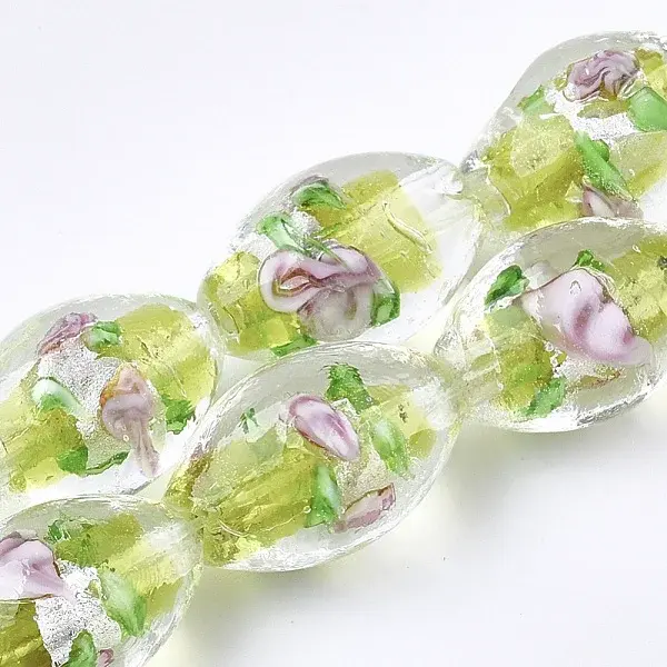 Handmade Silver Foil Glass Lampwork Beads
