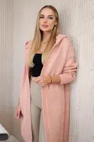 Svetr s kapucí, tmavě pudrově růžový