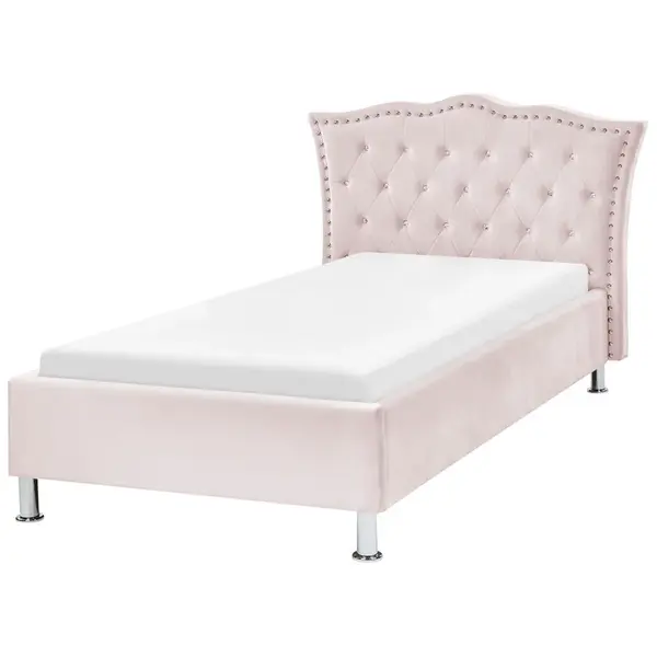 Beliani POSTEL 90/200 cm Pastelově růžová Metz