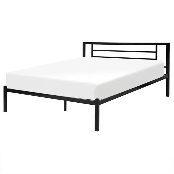 Beliani KOVOVÁ POSTEL 160/200 cm Černá Cusset