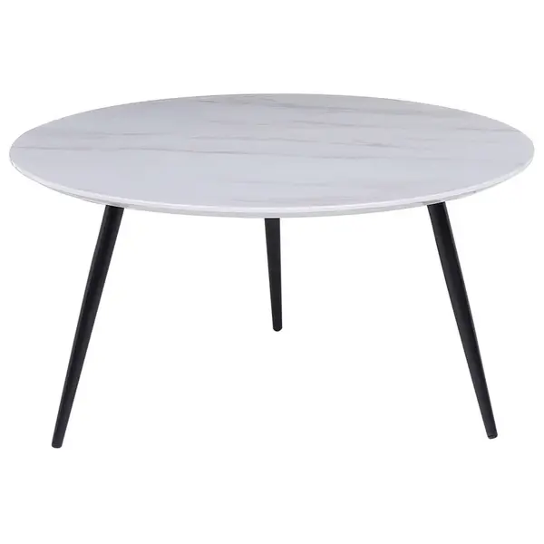 Beliani KONFERENČNÍ STOLEK Mramor Look bílý/černý 79 cm Effie