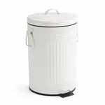 Relaxdays KOŠ Bílý 12 l pedálový softclose kov