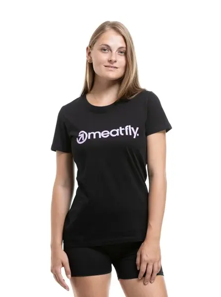 Dámské tričko meatfly mf logo černá/fialová xs