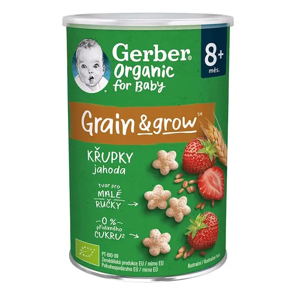GERBER Organic křupky jahodové BIO 35 g