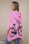 Mikina s cyklistickým potiskem světle růžová