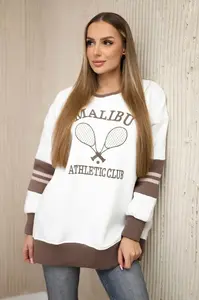 Malibu zateplená mikina ecru+mocca