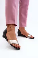 Kožené Sandály Maciejka 1971-65 Černá