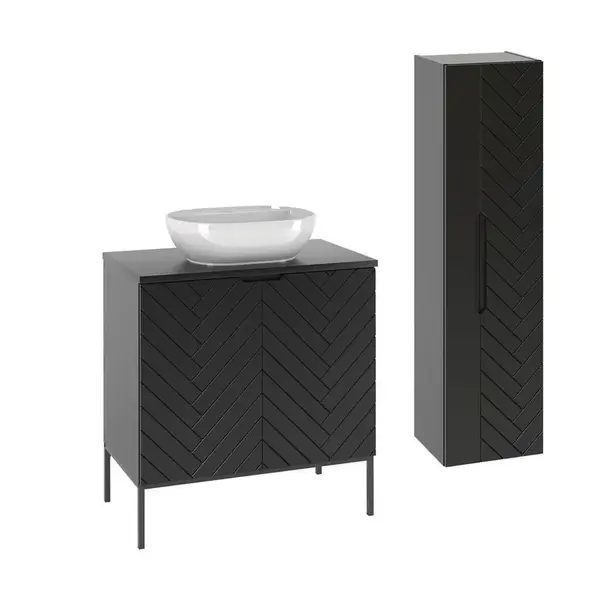 Petits-meubles KOUPELNOVÝ NÁBYTEK 80.6cm Daria 2er-Set Černá