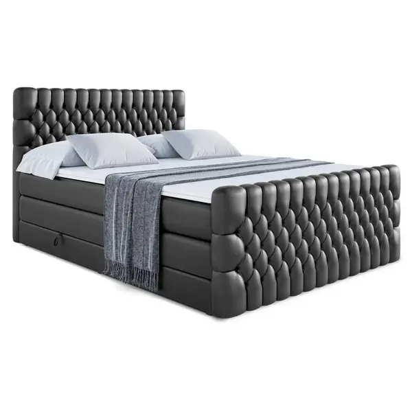 ALTDECOR POSTEL boxspring SERENE-Z KING – 140 x 200 – H3/H4 – vysoce lesklá černá