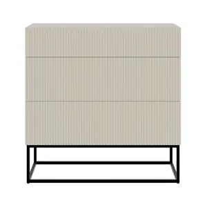 Selsey KOMODA Veldio šedobéžová s černým kovovým rámem 90 cm