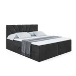 ALTDECOR AMERICKÁ postel s matrací H3 a roštem – MILTIO – 200 x 200 cm, černá