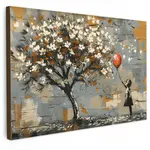 MuchoWow OBRAZ NA PLÁTNĚ Strom - Graffiti - Banksy styl - Dívka s balónkem 60x40 cm