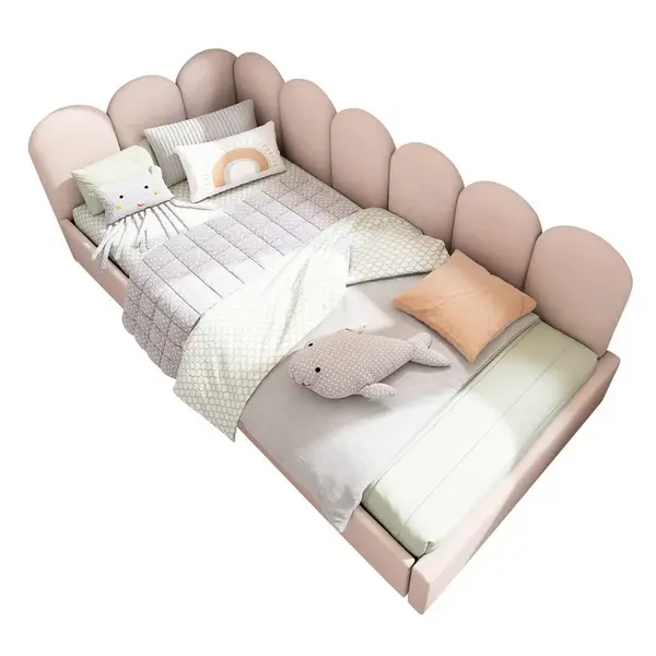 OKWISH ČALOUNĚNÁ postel 90/190 cm růžová ze sametu s úložným prostorem a hydraulickým roštem