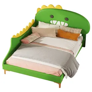 FLIEKS DĚTSKÁ POSTEL 140x200 Zelená Dinosaurus PU