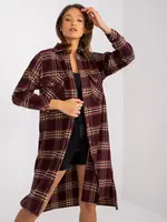 Károvaná košile burgundy