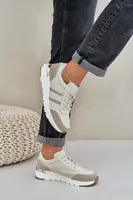 PE1 Dámské kožené tenisky na platformě béžové Gatira