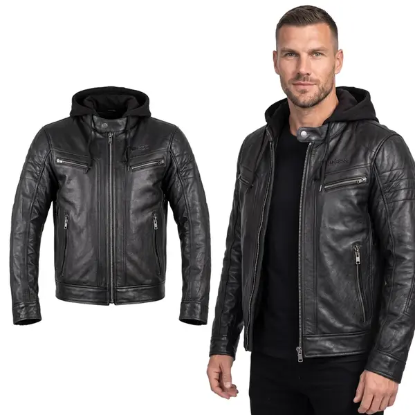 Kožená moto bunda W-TEC Murayo II černá 4XL