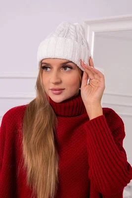 Kesi Ariana K299 ecru čepice s ohrnovacím lemem