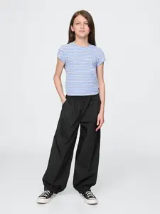 GAP Dětské popelínové kalhoty Baggy Joggers - Holky