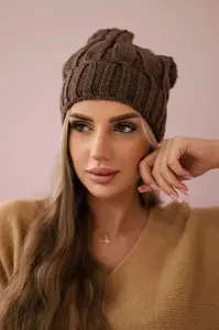 marka niezdefiniowana Fleecová čepice Iwona K221 mocca