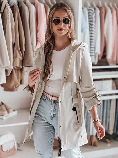 Kurtka damska parka przejściowa MODOVIA biała Dstreet