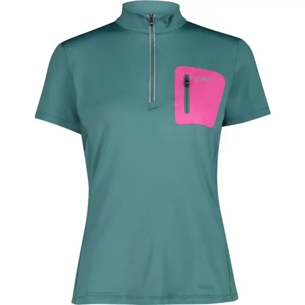 CMP WOMAN T-SHIRT FREE BIKE Dámský cyklistický dres, tmavě zelená, velikost