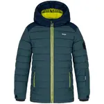 LOAP FULMOS Chlapecká lyžařská bunda, tmavě zelená, velikost 134-140