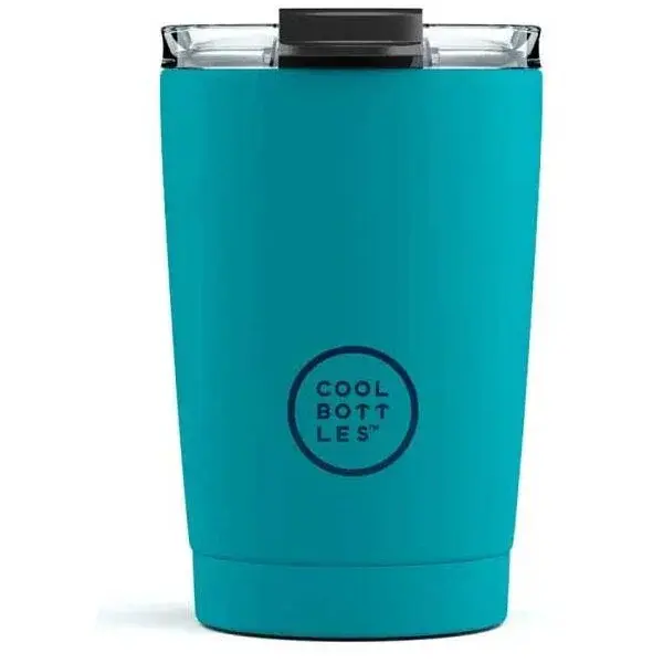 COOL BOTTLES TERMO 330 ML Nerezový termo hrnek, tyrkysová, velikost 330 ML