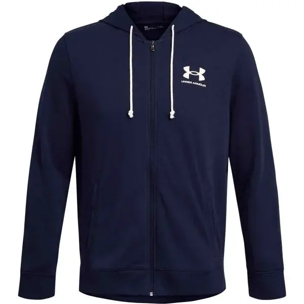 Under Armour RIVAL TERRY LC FZ Pánská mikina, tmavě modrá, velikost M