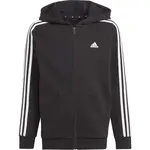 adidas 3-STRIPES FULL-ZIP HOODIE Dětská mikina, černá, velikost