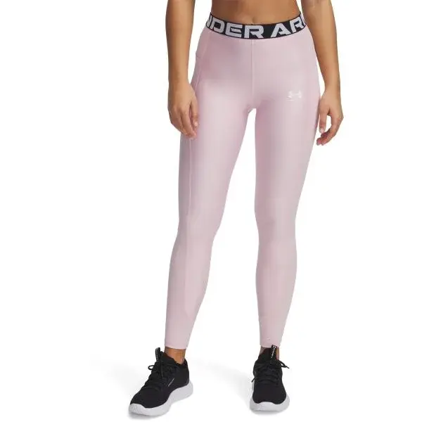 Under Armour HEATGEAR RIB Dámské legíny, růžová, velikost M