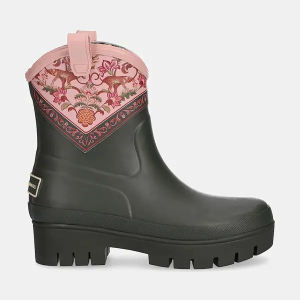 Holínky Barbour Barbour x Farm Rio Thais Short Welly dámské, zelená barva, LRF0123MI11