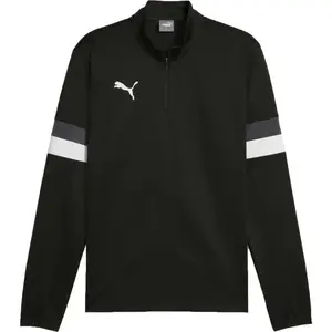 Puma TEAMRISE 1/4 ZIP TOP Pánská mikina se zipem, černá, velikost
