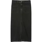 GAP V-DENIM MIDI Dámska sukňa, čierna, veľkosť