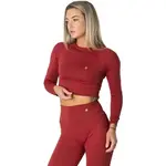 GOLDBEE CROP-TOP BECLASSIC Dámsky crop top, vínová, veľkosť