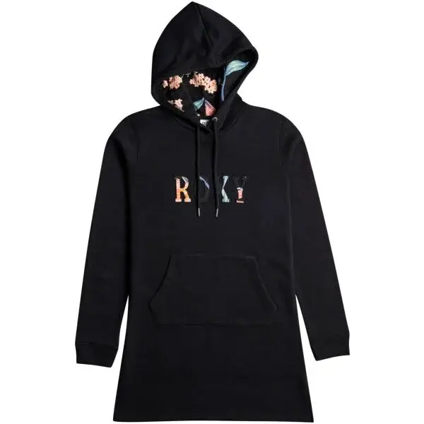 Roxy DREAMY MEMORIES Dámske mikinové šaty, čierna, veľkosť