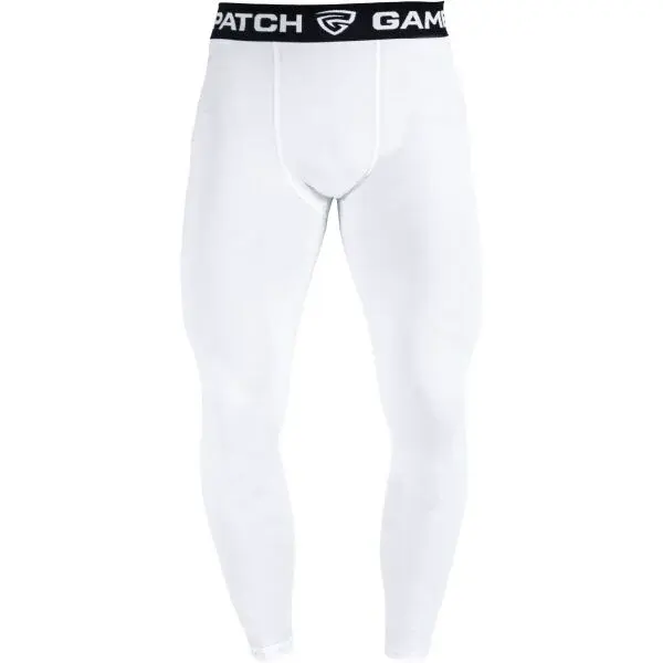 GAMEPATCH COMPRESSION PANTS Kompresné unisex legíny, biela, veľkosť