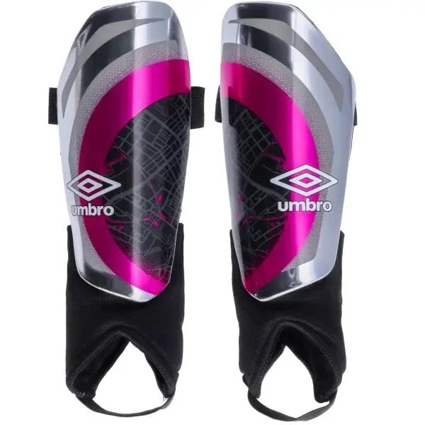 Umbro NEO PRO TECTA II GUARD W/ANKLE SOCK Pánske futbalové chrániče, strieborná, veľkosť