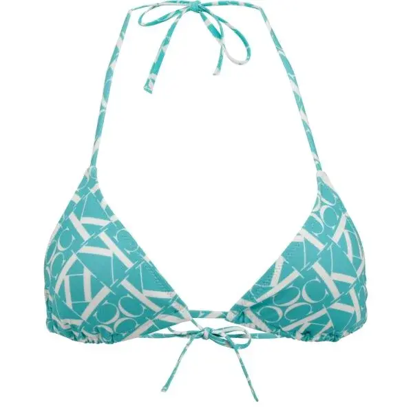 Calvin Klein TRIANGLE-RP-PRINT Dámsky vrchný diel plaviek, tyrkysová, veľkosť