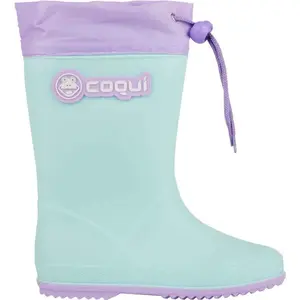 Coqui RAINY COLLAR FUR Detské gumáky, svetlomodrá, veľkosť