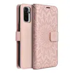 Flipové pouzdro MEZZO Book case pro Xiaomi Redmi Note 10 5G / Poco M3 Pro / Poco M3 Pro 5G, mandala rose gold