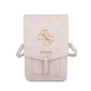 Pouzdro Guess PU 4G Metal Logo GUWBG4GFPI Phone Bag, růžová